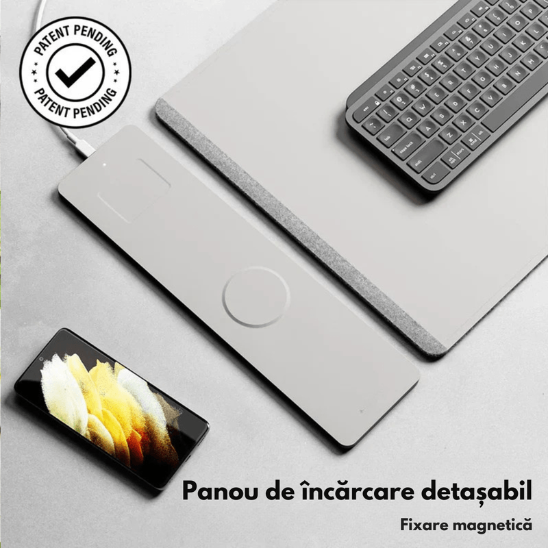 PC, gaming si accesorii - Periferice PC - Mousepad - Mousepad cu Incarcare rapida Wireless 2x15W, Protectie pentru birou Dasbo®, Rezistent la apa si usor de curatat - Infinity.ro