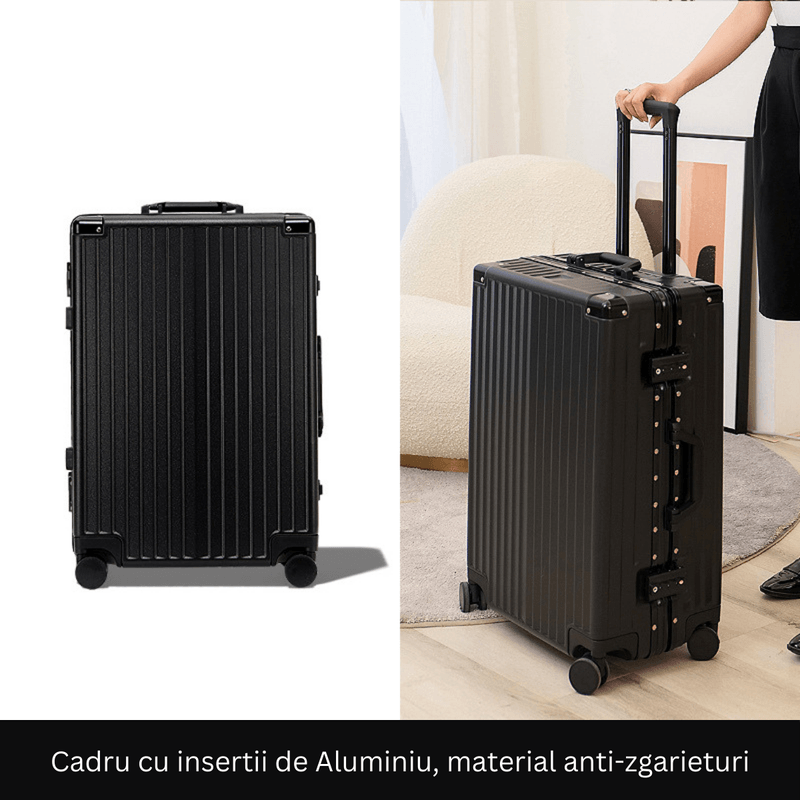 Sport si Outdoor - Articole de voiaj - Trolere - Troler de mana pentru Cabina Avion, Dasbo®, inserti din aluminiu cu suport pentru pahar si port USB incarcare,54x36x24cm - Infinity.ro