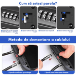 Casa si Gradina - Constructii - Depozitare, transport si protectie - Seifuri si casete de valori - Seif Portabil Antifurt cu Cod Numeric, Dasbo®, Caseta de Valori Impermeabila cu sistem de blocare, Cablu de siguranta - Infinity.ro