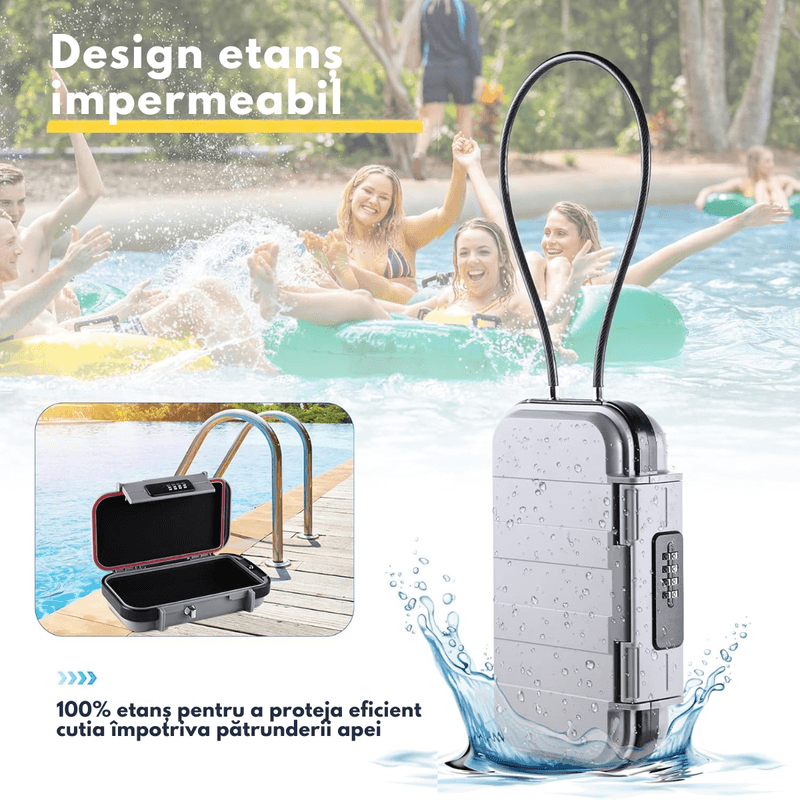 Casa si Gradina - Constructii - Depozitare, transport si protectie - Seifuri si casete de valori - Seif Portabil Antifurt cu Cod Numeric, Dasbo®, Caseta de Valori Impermeabila cu sistem de blocare, Cablu de siguranta - Infinity.ro