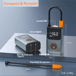 Auto si Moto - Reparatii si depanare - Compresoare auto - Compresor de Aer Portabil 6-in-1, Pompa Auto Multifunctionala, Bicicleta, Motocicleta si Mingi, cu Baterie 5200mAh - Infinity.ro