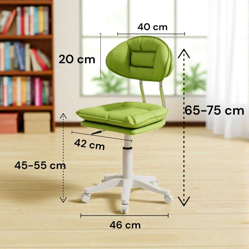 Casa si Gradina - Mobilier - Scaune si fotolii - Scaune - Scaun ergonomic, elegant si versatil, rotativ, mobil, ajustabil pe inaltime (65–75 cm), piele PU, verde - Infinity.ro