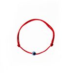 Fashion, accesorii si bijuterii - Barbati - Bijuterii barbati - Bratari barbati - Bratara cu ochi de deochi rotund, adult, reglabila din snur rosu Gros de matase - Infinity.ro