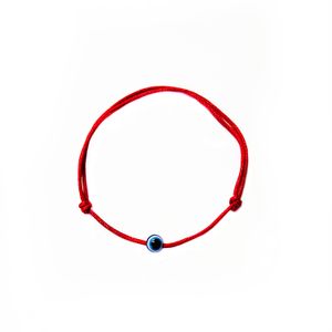 Bratara cu ochi de deochi rotund, adult, reglabila din snur rosu Gros de matase