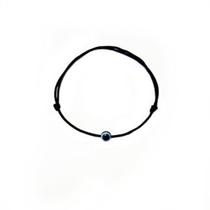 Bratara cu ochi de deochi rotund, adult, reglabila din snur negru Gros de matase
