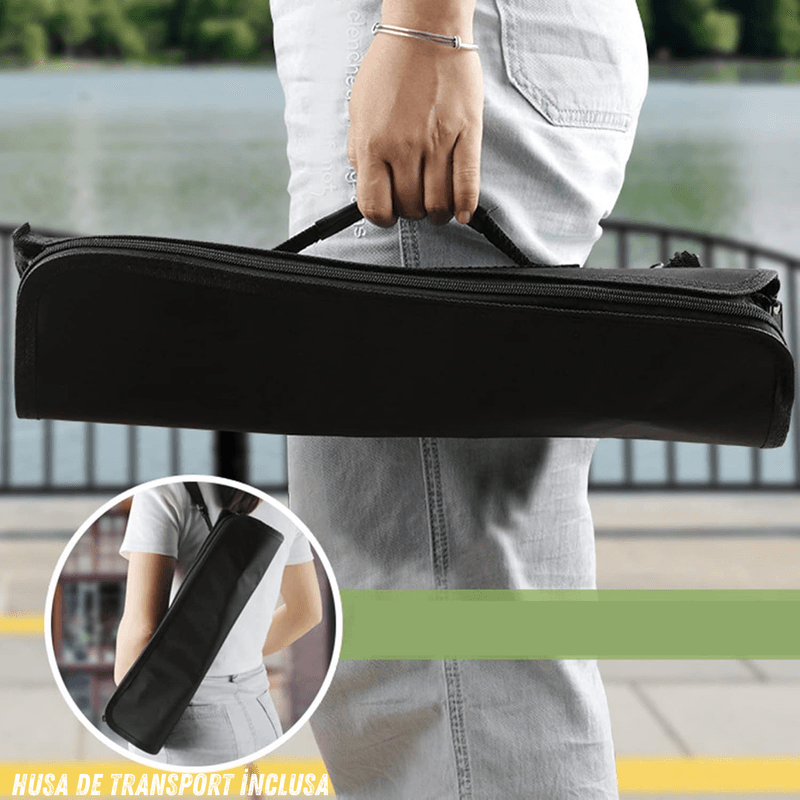 Casa si Gradina - Gradina si terasa - Gratare si accesorii - Accesorii gratare - Set complet ustensile pentru gratar din inox cu manere din lemn, 11 piese pentru gatit, livrat in geanta practica - Infinity.ro
