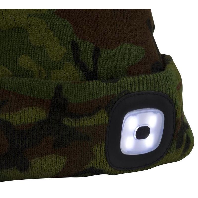 Fashion, accesorii si bijuterii - Barbati - Accesorii barbati - Caciuli si sepci barbati - Caciula cu LED reincarcabila prin USB,4xSMD LED,Li-Ion,Army Camouflage,marime universala - Infinity.ro