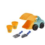 Jucarii, Copii si Bebe - Jucarii si jocuri - Jucarii de exterior - Alte jucarii de exterior - Set jucarii masinuta excavator + 4 accesorii pentru plaja si gradina - Infinity.ro