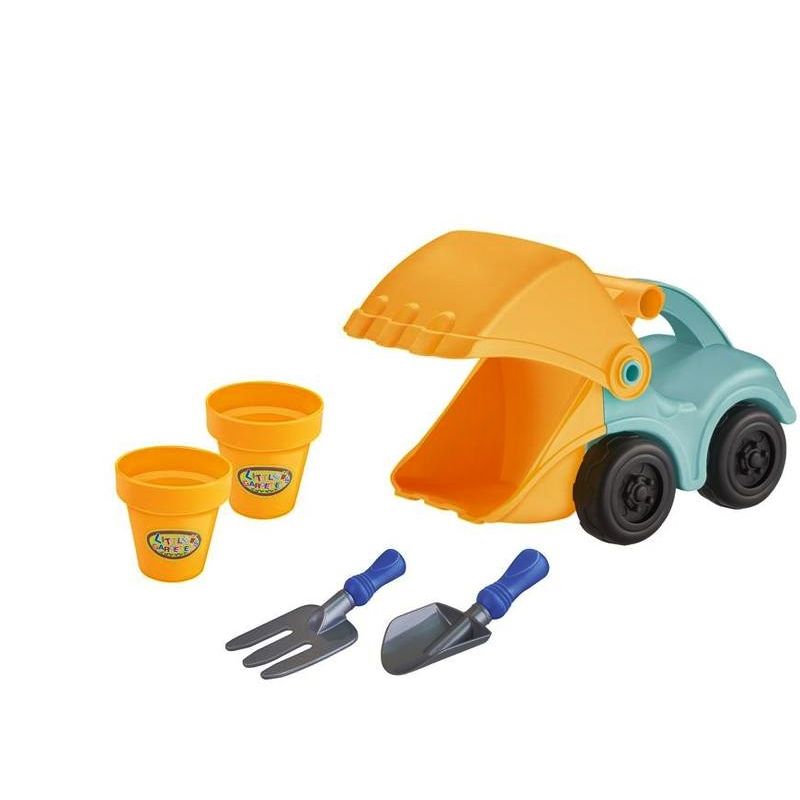 Jucarii, Copii si Bebe - Jucarii si jocuri - Jucarii de exterior - Alte jucarii de exterior - Set jucarii masinuta excavator + 4 accesorii pentru plaja si gradina - Infinity.ro