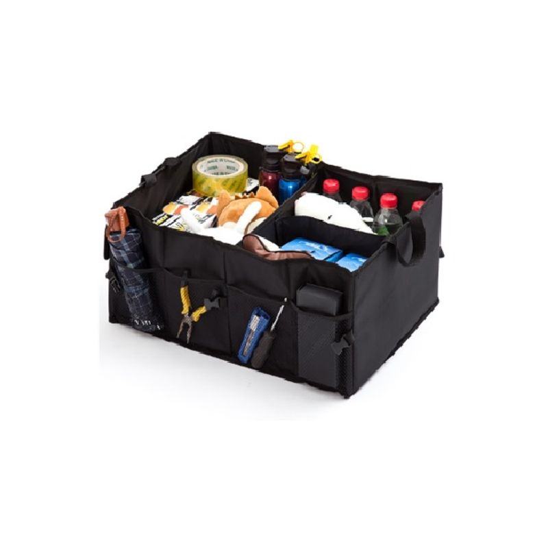Auto si Moto - Piese auto si accesorii - Interior auto - Accesorii interior - Organizator auto LUXURY pliabil pentru portbagaj cu 3 sertare si 6 buzunare,55x38x26 cm - Infinity.ro