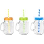 Casa si Gradina - Bucatarie si vesela - Cani si pahare - Pahare - Set 12 bucati pahare sticla cu pai si capac pentru servire bauturi, capacitate 480ml - Infinity.ro