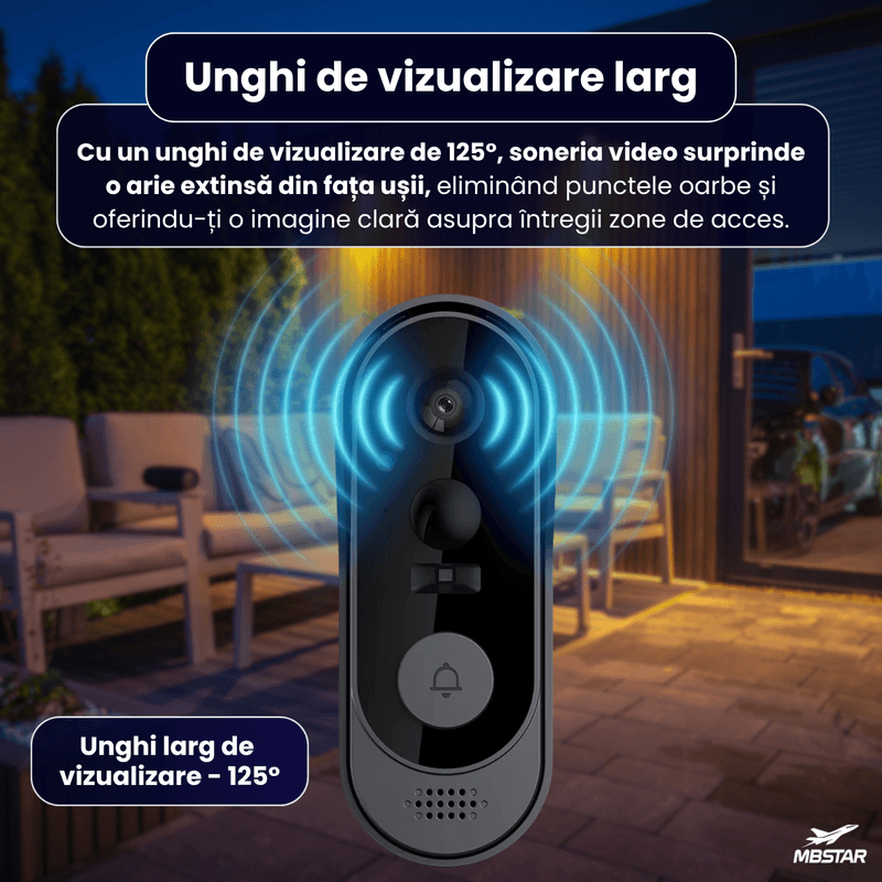 Casa si Gradina - Electrice - Accesorii electrice - Sonerii electrice - Sonerie Video cu Cameră HD 720P, Wi-Fi, Aplicație Mobilă, Viziune Nocturnă - Infinity.ro