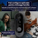Casa si Gradina - Electrice - Accesorii electrice - Sonerii electrice - Sonerie Video cu Cameră HD 720P, Wi-Fi, Aplicație Mobilă, Viziune Nocturnă - Infinity.ro
