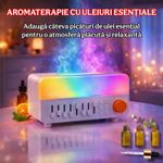 Electronice si Electrocasnice - Climatizare si sisteme de incalzire - Aparate filtrare aer - Umidificatoare - Umidificator Aer Tip Radio cu 12 Culori si 8 Sunete din Natura, Difuzor Uleiuri Esentiale 4-in-1 - Infinity.ro