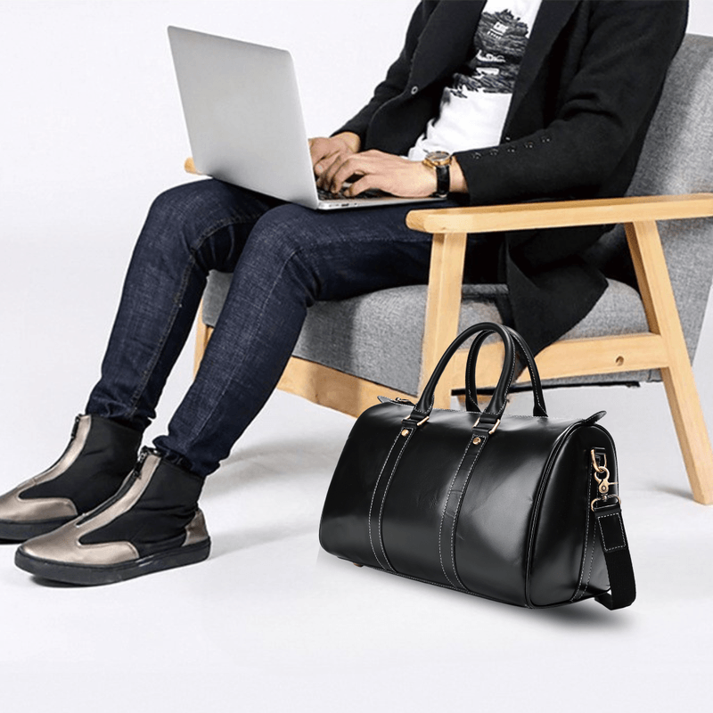 Sport si Outdoor - Articole de voiaj - Genti voiaj - Geanta din piele naturala, Meta, Oil Black - Infinity.ro