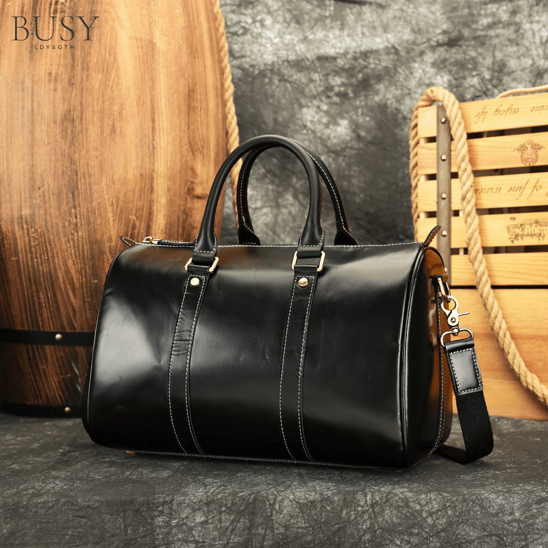 Sport si Outdoor - Articole de voiaj - Genti voiaj - Geanta din piele naturala, Meta, Oil Black - Infinity.ro