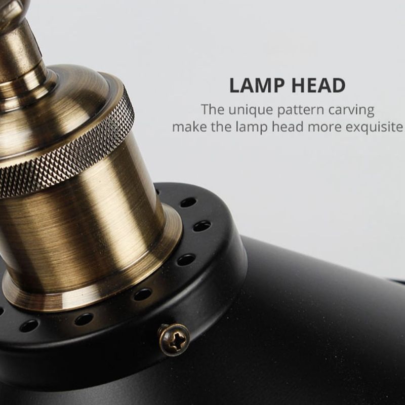 Casa si Gradina - Corpuri si surse de iluminat - Lustre si pendule - Corp de iluminat pendul retro industrial, AB Luxury Concept, 3 pendule, auriu antic/negru, dim. abajur 22cm, 50x120cm - Infinity.ro