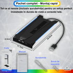 PC, gaming si accesorii - Gaming - Accesorii gaming - Accesorii console gaming - Stand Vertical Racire, Cooler Consola Playstation 5 Slim & Pro Disc/Digital, 3 Viteze, Iluminare LED RGB, 3 Porturi USB - Infinity.ro