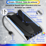 PC, gaming si accesorii - Gaming - Accesorii gaming - Accesorii console gaming - Stand Vertical Racire, Cooler Consola Playstation 5 Slim & Pro Disc/Digital, 3 Viteze, Iluminare LED RGB, 3 Porturi USB - Infinity.ro