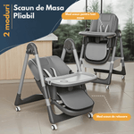 Jucarii, Copii si Bebe - Hrana si alaptare - Scaune de masa bebe - Scaun de Masa Pliabil 3 in 1 pentru Bebelusi si Copii, Qova®, Multifunctional, Reglabil pe inaltime, 4 Pozitii inclinare - Infinity.ro