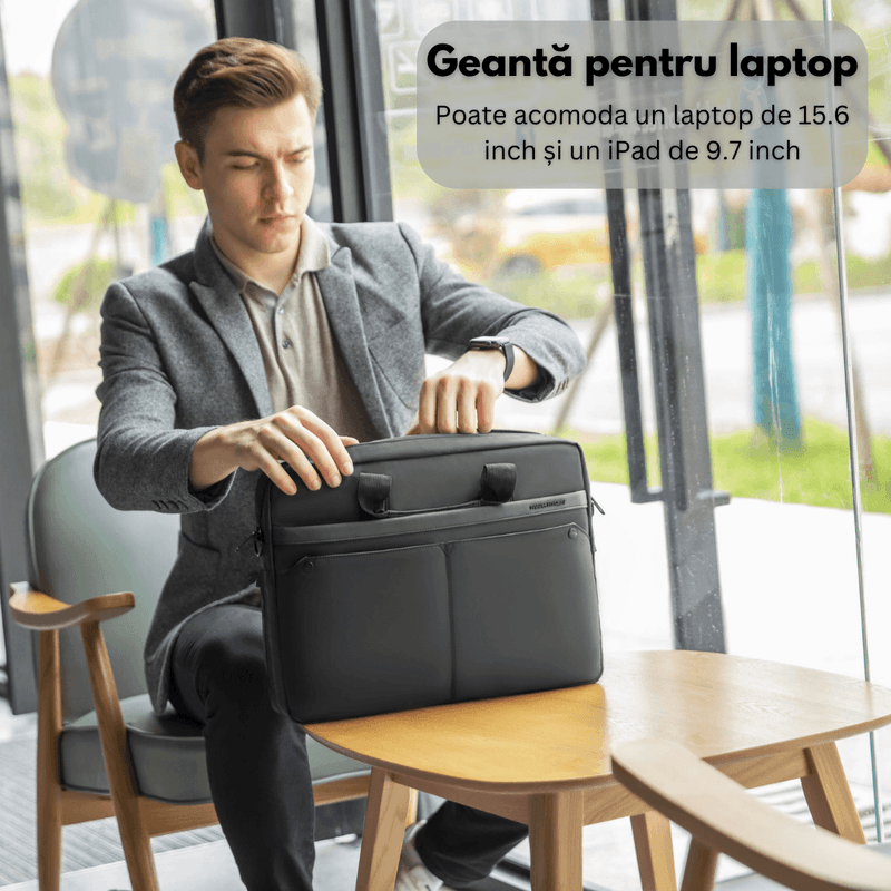 Laptop, Telefoane si Tablete - Laptopuri si accesorii - Accesorii Laptop - Genti laptop - Geanta pentru Laptop si Tableta 15.6 inch, Design Elegant Casual-Business Mark Ryden, de umar, Compartimente Protejate - Infinity.ro