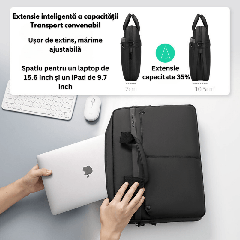 Laptop, Telefoane si Tablete - Laptopuri si accesorii - Accesorii Laptop - Genti laptop - Geanta pentru Laptop si Tableta 15.6 inch, Design Elegant Casual-Business Mark Ryden, de umar, Compartimente Protejate - Infinity.ro