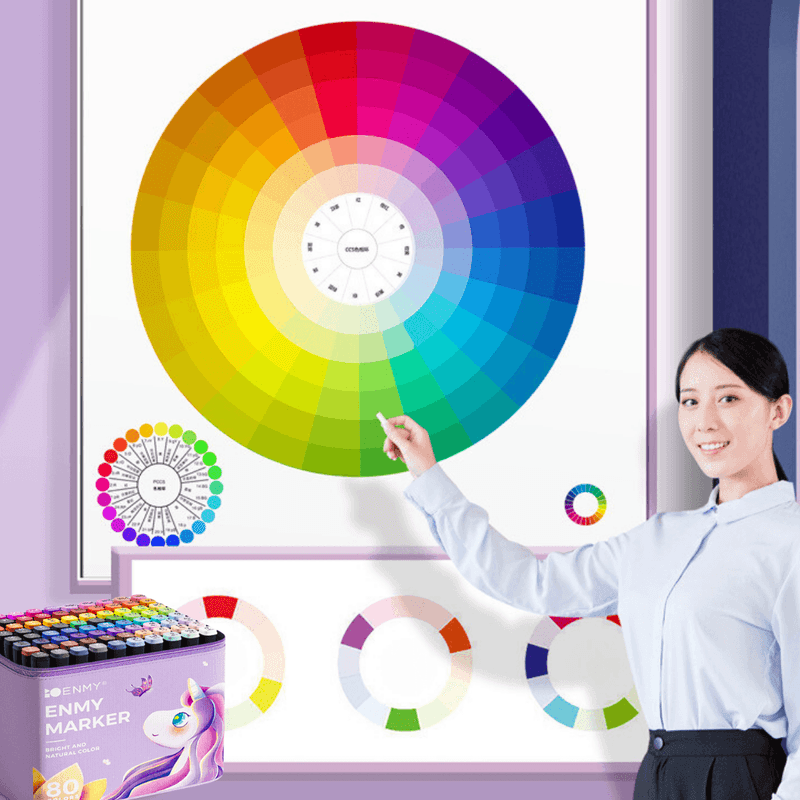 Carti si Birotica - Birotica - Instrumente de scris - Creioane - Set 80 de carioci profesionale, cerneala pe baza de alcool, INCO®, multicolore pentru desen, varf dublu subtire si gros - Infinity.ro