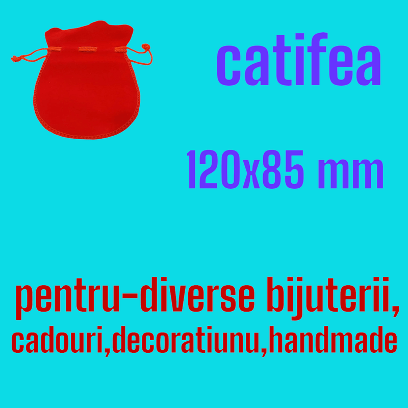 Fashion, accesorii si bijuterii - Femei - Bijuterii femei - Cutii bijuterii - Set 4 saculeti catifea, cu snur, rosu, pentru cadouri si bijuterii, 85x120 mm - Infinity.ro