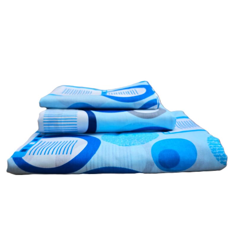 Casa si Gradina - Textile si covoare - Lenjerii de pat - Seturi de lenjerie - Lenjerie de pat 4 piese, 2 persoane, tesatura clasica neteda, 100% bumbac, decor geometric- 20 - Infinity.ro