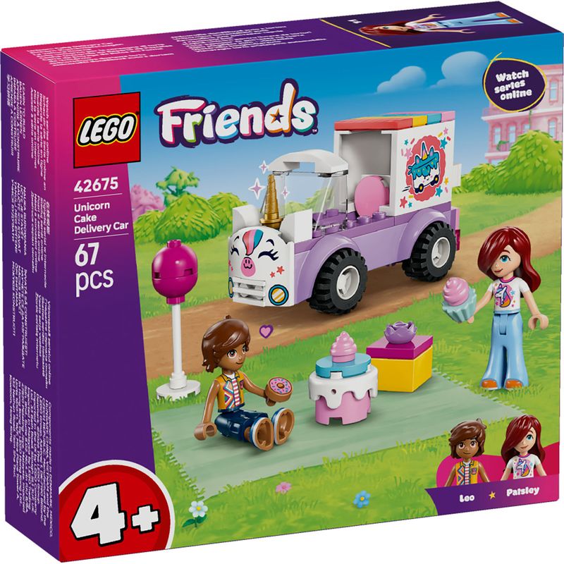 Jucarii, Copii si Bebe - Jucarii si jocuri - Seturi de constructie si cuburi - Seturi de constructie - LEGO Friends Masina Unicorn pentru Livrare de Torturi 42675 - Infinity.ro