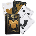 Jucarii, Copii si Bebe - Jucarii si jocuri - Jocuri si puzzle - Jocuri de societate - Bicycle – Mickey Mouse Black & Gold Playing Cards - Infinity.ro