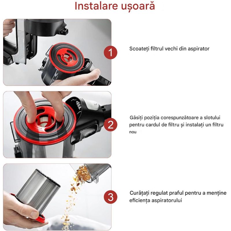 Electronice si Electrocasnice - Ingrijirea locuintei - Aspiratoare - Filtru HEPA cu protectie inox compatibil cu aspirator Bosch Unlimited Series 7 – filtrare eficienta - Infinity.ro