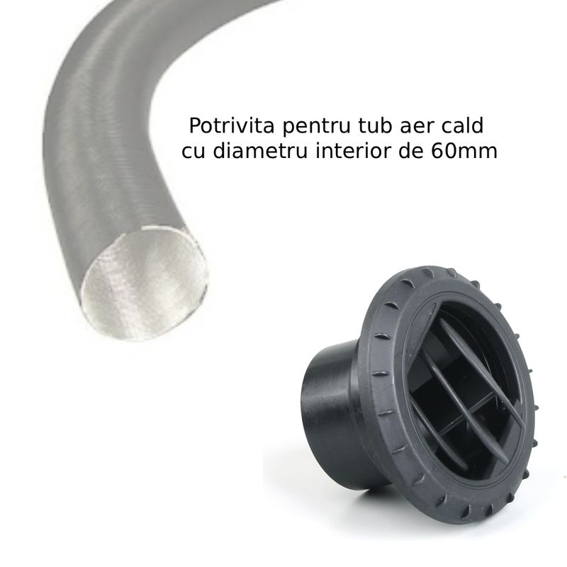 Auto si Moto - Piese auto si accesorii - Piese auto - Racorduri si furtune - Grila aer rotativa 60mm compatibila D2 /AT2000 / incalzitoare diesel 2KW - Infinity.ro