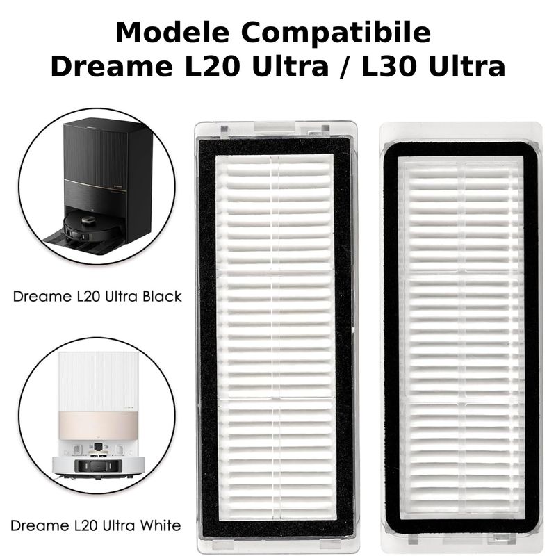 Electronice si Electrocasnice - Ingrijirea locuintei - Accesorii aparate pentru ingrijirea locuintei - Set 2 filtre PAA-home compatibil cu Dreame L20 Ultra L30 Ultra pentru colector praf - Infinity.ro
