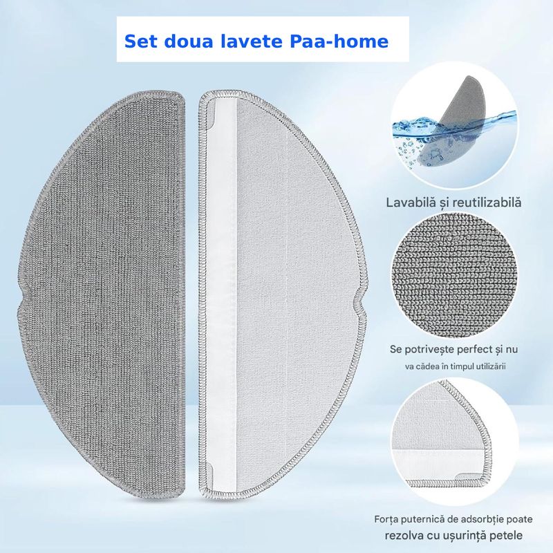 Electronice si Electrocasnice - Ingrijirea locuintei - Accesorii aparate pentru ingrijirea locuintei - Set accesorii PAA-home compatibile cu Roborock Q7TFP02-00 model RRA0TCP,  Q7TFN, perie, filtre HEPA - Infinity.ro