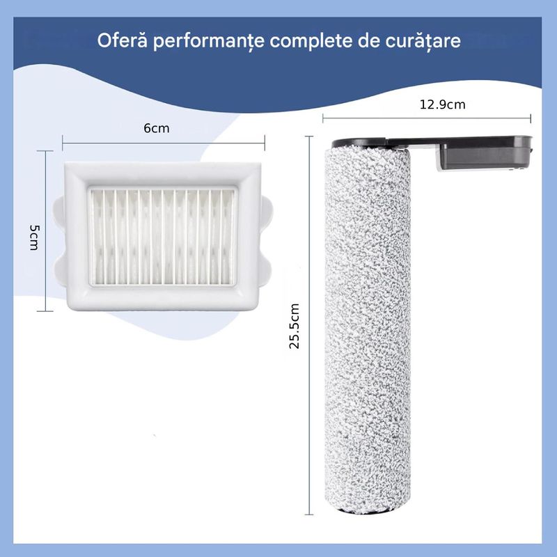Electronice si Electrocasnice - Ingrijirea locuintei - Accesorii aparate pentru ingrijirea locuintei - Set filtre si perie PAA-home compatibil cu Roborock Dyad Flexi Lite pentru intretinere eficienta - Infinity.ro