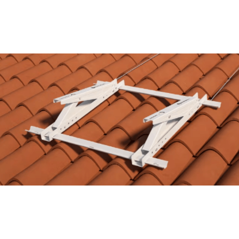 Electronice si Electrocasnice - Climatizare si sisteme de incalzire - Accesorii si consumabile climatizare - Set aer conditionat, pentru unitate externa, cu prindere pe acoperis inclinat la 12-28° fata de orizontala, 800 x 460 mm - Infinity.ro