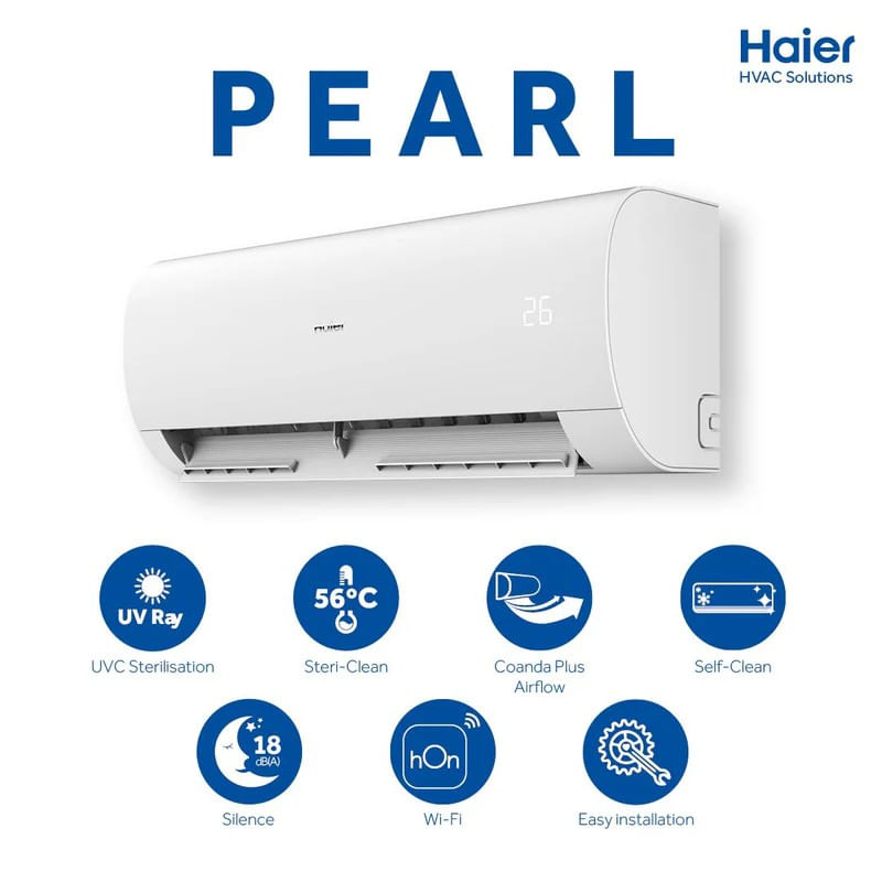 Electronice si Electrocasnice - Climatizare si sisteme de incalzire - Aparate racire aer - Aer conditionat - Aparat de aer conditionat Haier PEARL PREMIUM AS50PDPHRA-PRE + 1U50KEPFRA-PRE, 18 000 BTU, Wi-Fi, Clasa A+++ - Infinity.ro