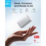 Laptop, Telefoane si Tablete - Telefoane mobile si accesorii - Accesorii Telefoane - Baterii externe - Acumulator extern Anker Nano 10.000 mAh, 45W, cu cablu USB-C InstaCord retractabil, Alb - Infinity.ro