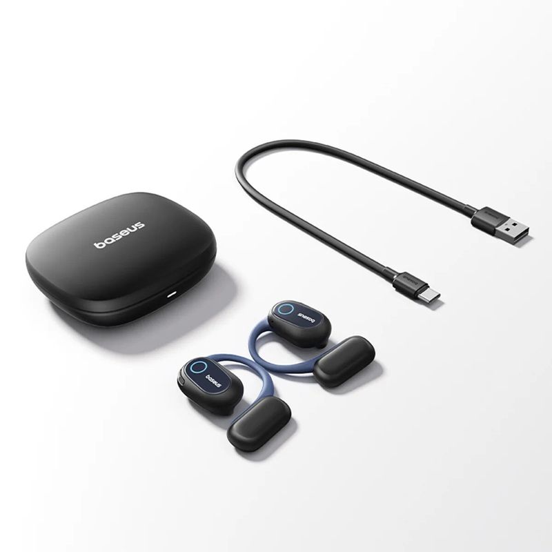 TV, Audio-Video si Foto - Portabile audio - Casti audio - Casti True Wireless Baseus Bowie MF1 Open-Ear, Autonomie 60 de ore, IPX4, Bluetooth 5.4, Negru - Infinity.ro