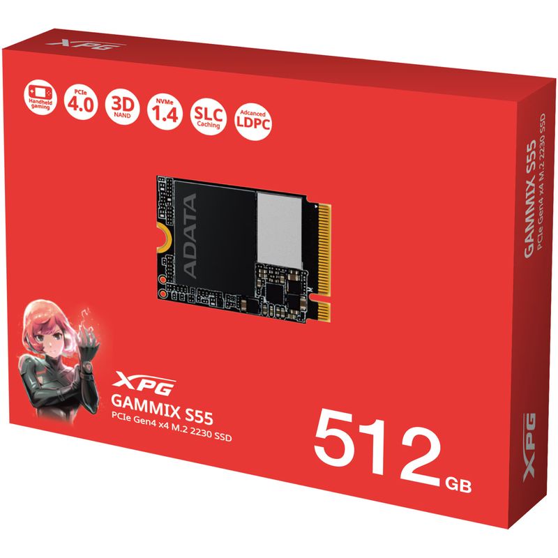 PC, gaming si accesorii - Componente PC - Componente - Solid-State Drive (SSD) - Solid-State Drive (SSD) ADATA XPG GAMMIX S55, 512GB, PCIe Gen4x4 M.2 2230 - Infinity.ro
