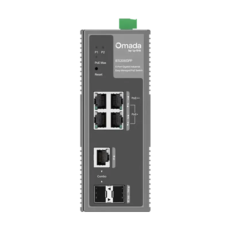 PC, gaming si accesorii - Retelistica - Switch-uri - Switch-uri cu management - Switch industrial 4 x RJ45 1G PoE+/PoE++, 1 x SFP 1G, 1 x combo SFP/RJ45 1G, Managed - TP-Link Omada IES206GPP - Infinity.ro