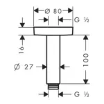 Casa si Gradina - Sanitare - Cazi si cabine de dus - Coloane si seturi de dus - Brat de dus Hansgrohe S 10 cm negru mat - Infinity.ro