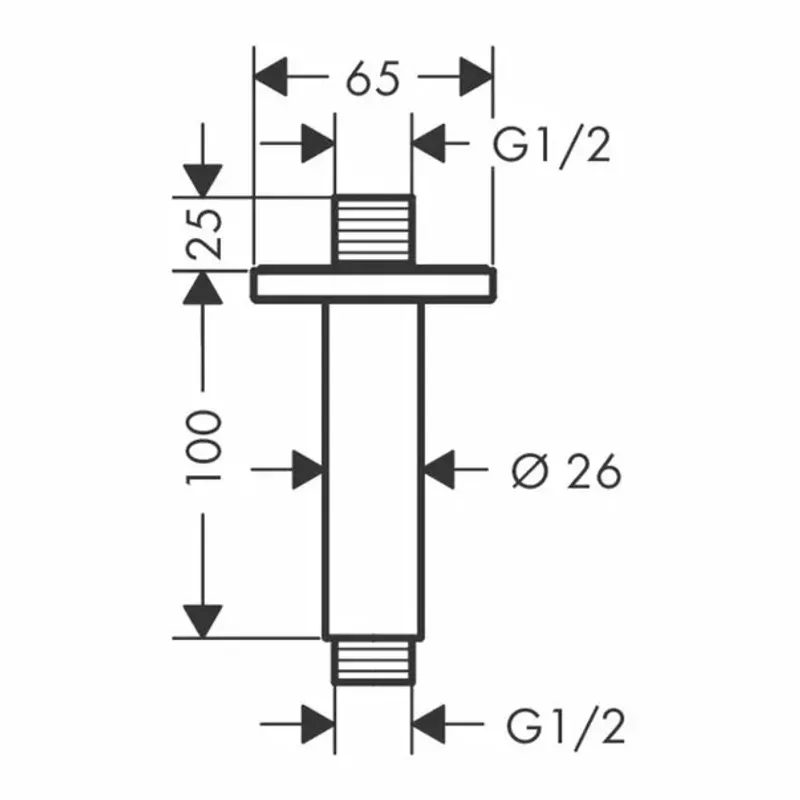 Casa si Gradina - Sanitare - Cazi si cabine de dus - Coloane si seturi de dus - Brat de dus Hansgrohe Vernis Shape 10 cm crom lucios - Infinity.ro