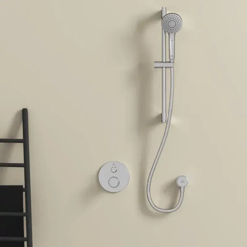 Casa si Gradina - Sanitare - Lavoar baie si accesorii - Baterii sanitare - Cot conector de dus FixFit Ideal Standard crom lucios IdealRain Round - Infinity.ro