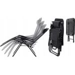 Casa si Gradina - Gradina si terasa - Balansoare si hamace - Balansoare - Set 2 sezlonguri pliabile 90x65x110 cm cu masuta 50x50x50 cm, textilene si cadru metalic, negru - Infinity.ro