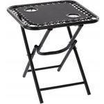 Casa si Gradina - Gradina si terasa - Balansoare si hamace - Balansoare - Set 2 sezlonguri pliabile 90x65x110 cm cu masuta 50x50x50 cm, textilene si cadru metalic, negru - Infinity.ro