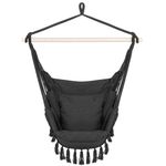 Casa si Gradina - Gradina si terasa - Balansoare si hamace - Balansoare - Hamac tip leagan suspendat pentru casa sau gradina, cu perne, 130x100cm, 150kg, gri inchis - Infinity.ro