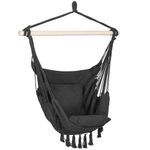 Casa si Gradina - Gradina si terasa - Balansoare si hamace - Balansoare - Hamac tip leagan suspendat pentru casa sau gradina, cu perne, 130x100cm, 150kg, gri inchis - Infinity.ro