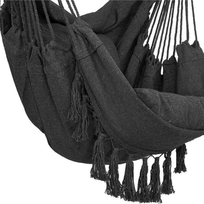 Casa si Gradina - Gradina si terasa - Balansoare si hamace - Balansoare - Hamac tip leagan suspendat pentru casa sau gradina, cu perne, 130x100cm, 150kg, gri inchis - Infinity.ro